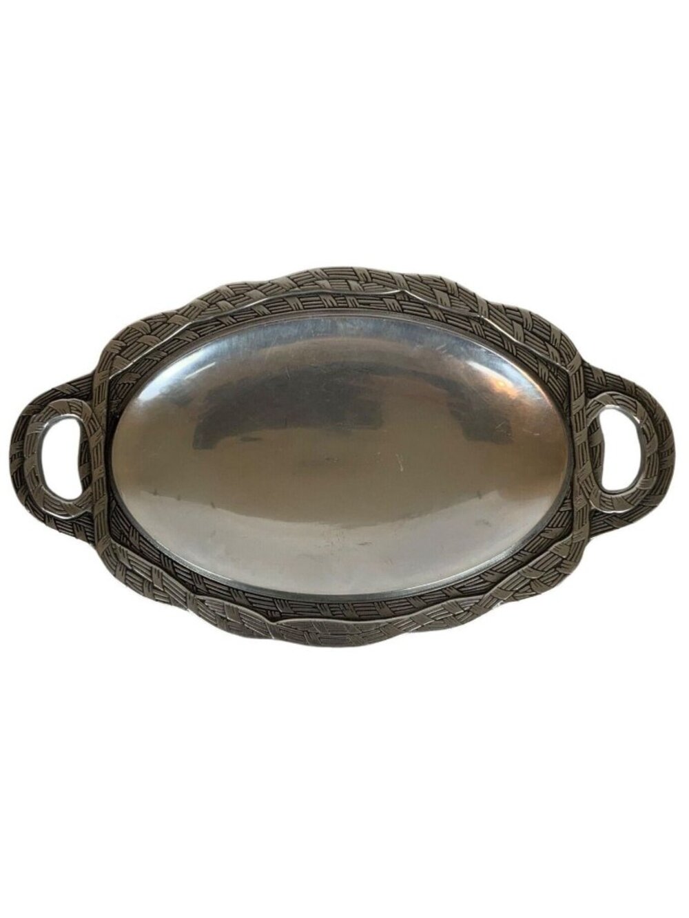 Wilton Armetale Sweetgrass Small Oval Serving Tray Pewter 14x7.5 Discontinued